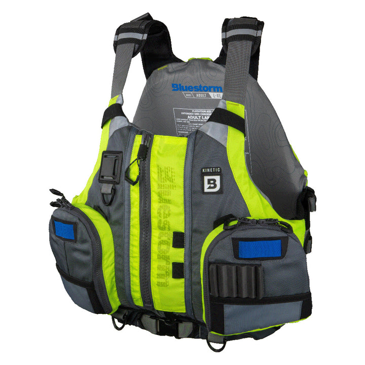 Bluestorm Kinetic Kayak Fishing Vest - Hi-Vis - L/XL