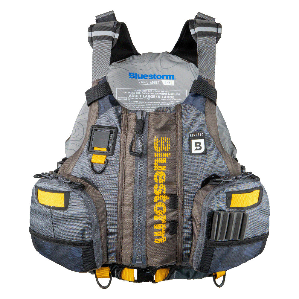 Bluestorm Kinetic Kayak Fishing Vest - Legendary Taupe - L/XL