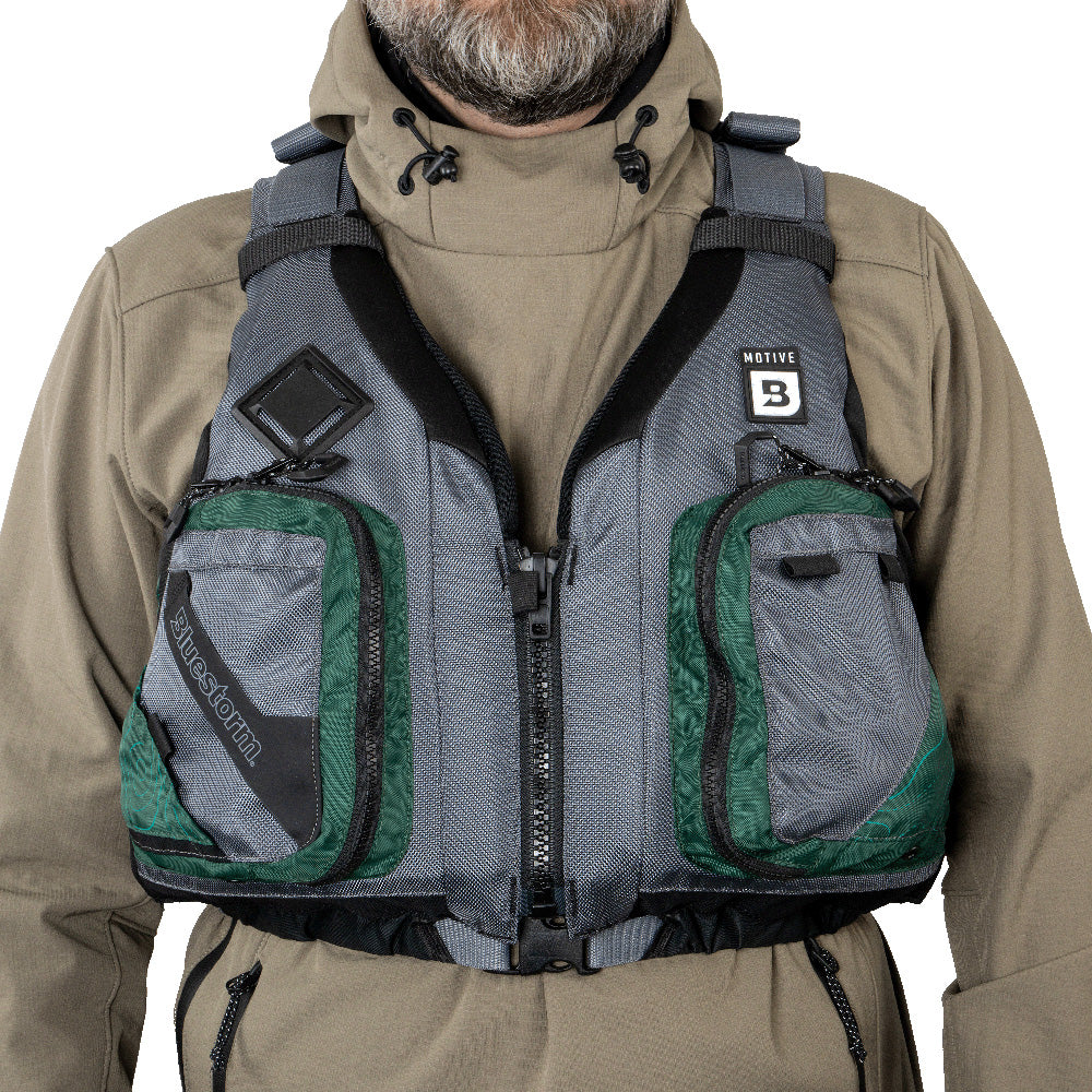 Bluestorm Motive Kayak Fishing Vest - Hunter Green - S/M