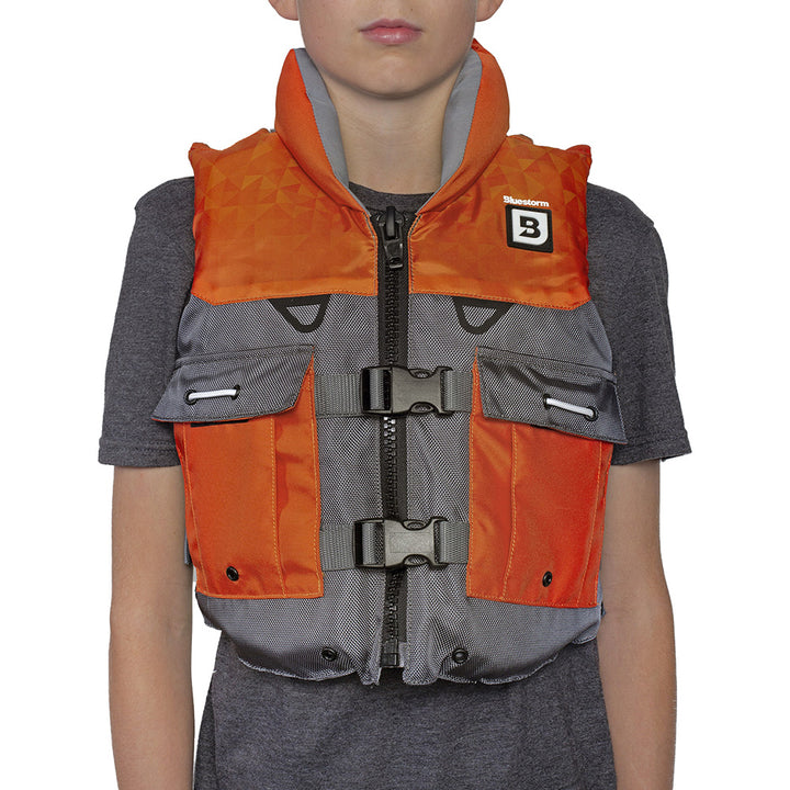 Bluestorm Classic Youth Fishing Life Jacket - Optic Orange