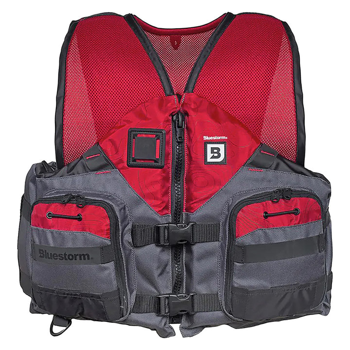 Bluestorm Sportsman Adult Mesh Fishing Life Jacket - Nitro Red - L/XL