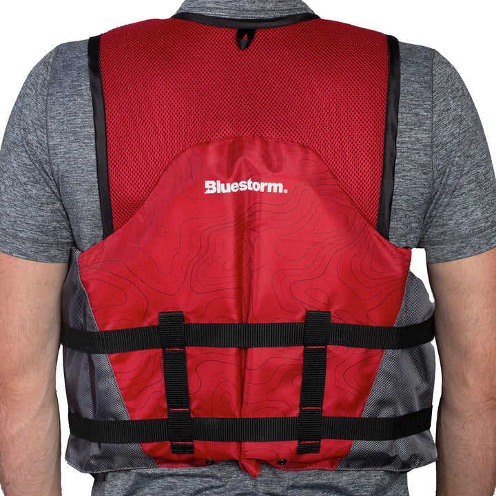 Bluestorm Sportsman Adult Mesh Fishing Life Jacket - Nitro Red - L/XL