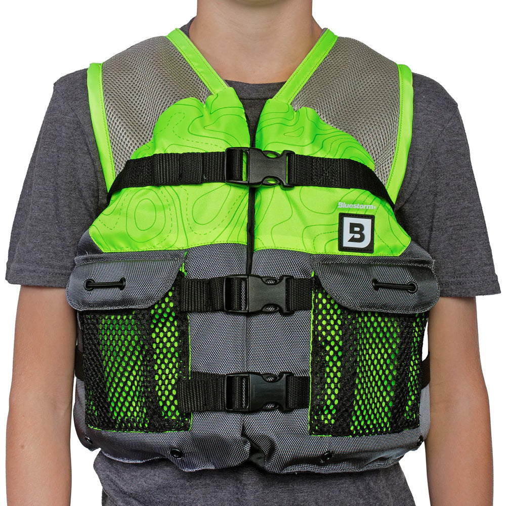 Bluestorm Sportsman Youth Mesh Fishing Life Jacket - Hi-Vis