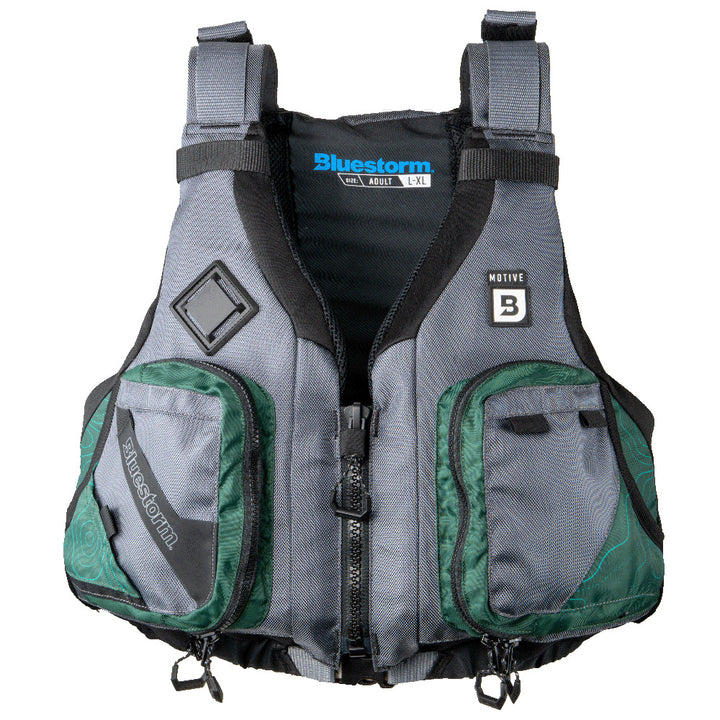 Bluestorm Motive Kayak Fishing Vest - Hunter Green - 2XL/3XL