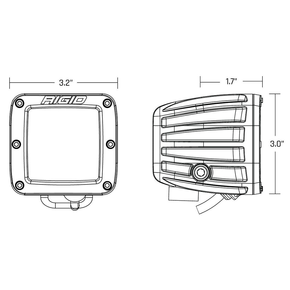 RIGID Industries D-Series LED SAE Fog Beam - Yellow/White - Set of 2