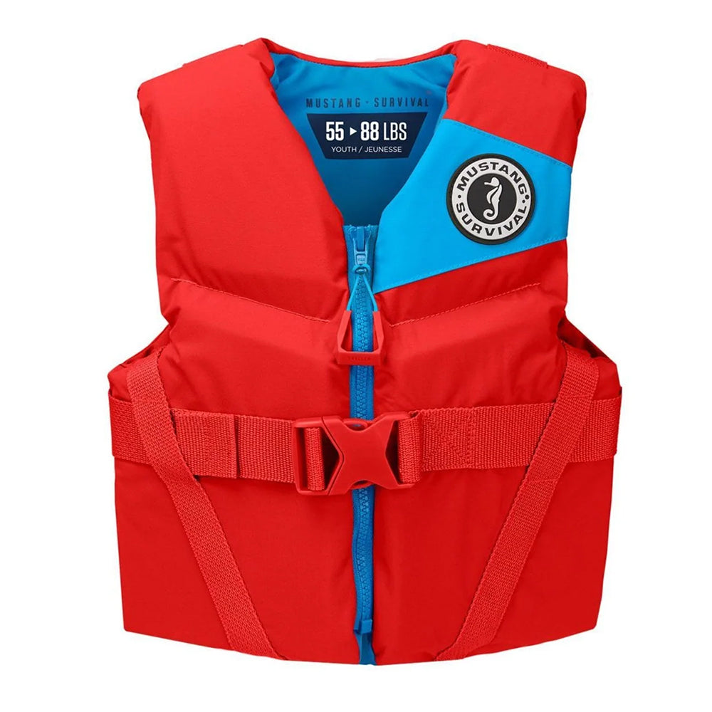 Mustang Youth REV Foam Life Vest - Imperial Red