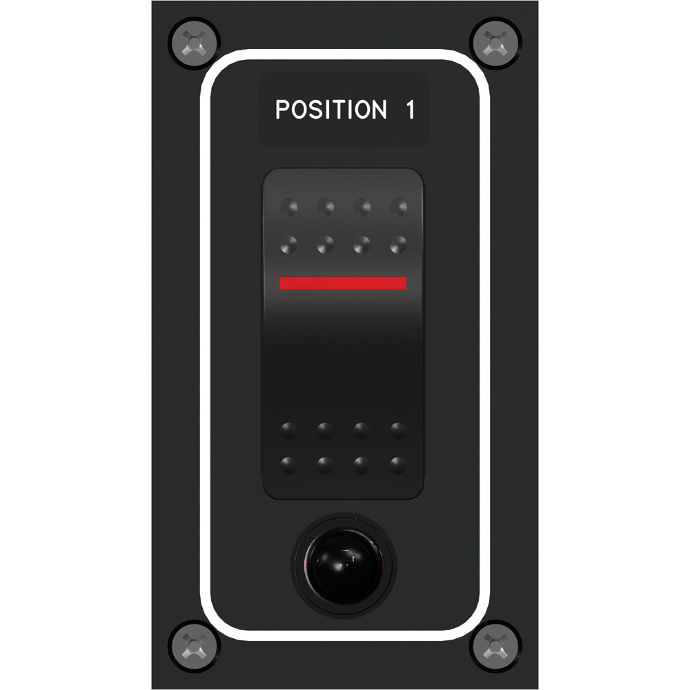 Paneltronics Waterproof Panel - DC 1-Position Illuminated Rocker Switch & Circuit Breaker