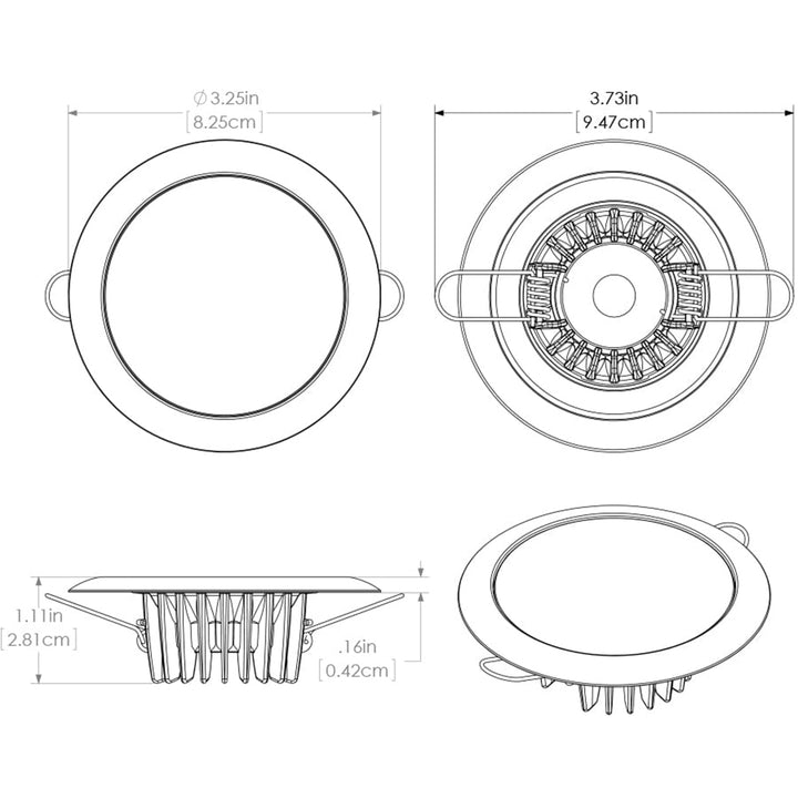 Lumitec Mirage - Flush Mount Down Light - Glass Finish/Polished SS Bezel - 2-Color White/Blue Dimming