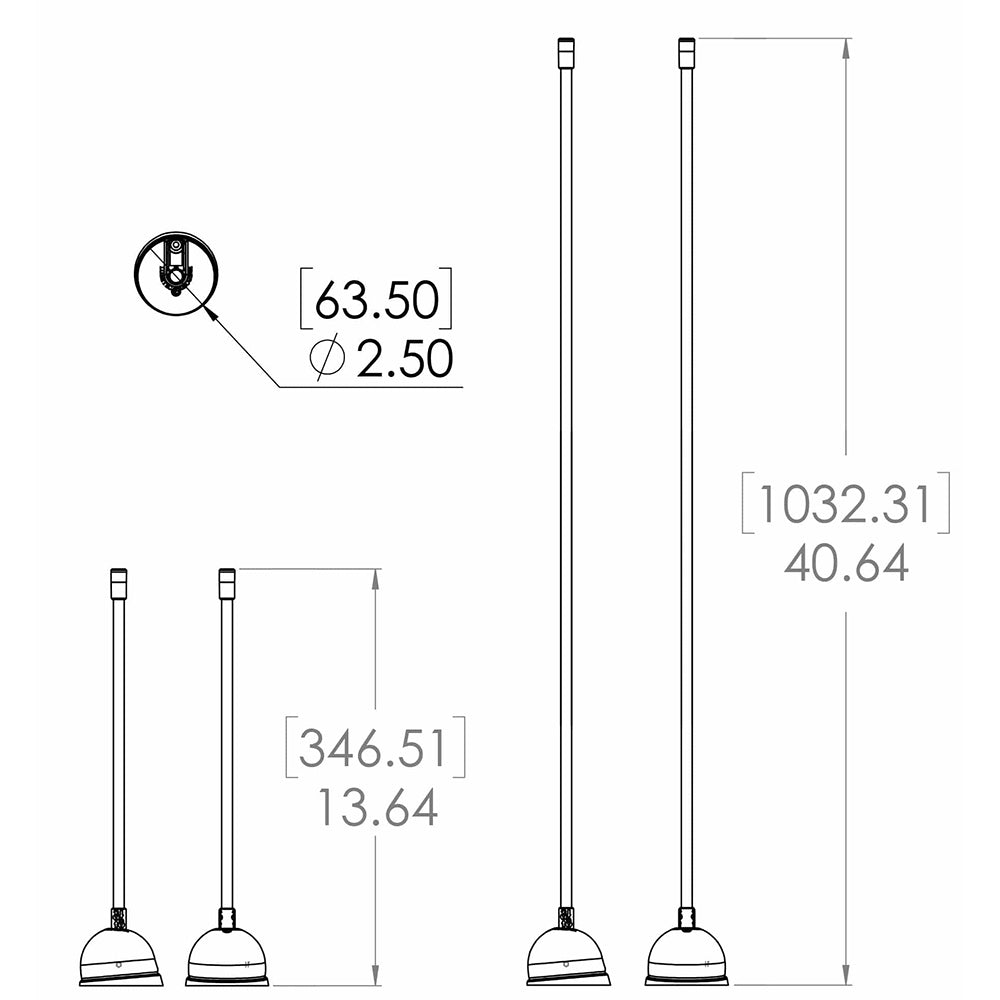 Lumitec Contour Anchor Light - 39" - Black Shaft White Base