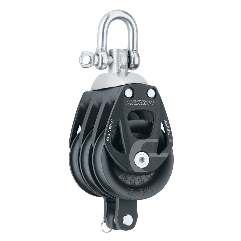 Harken 60mm Triple Aluminum Element Block w/Swivel  Becket