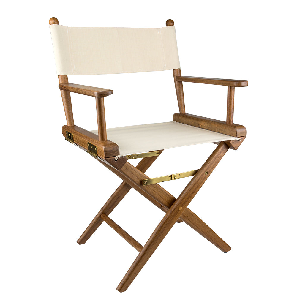 Whitecap Directors Chair wNatural Seat Covers Teak Bridgeview