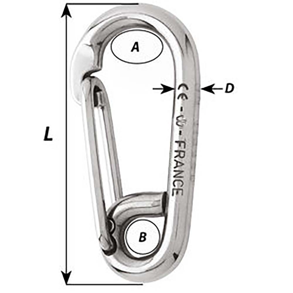 Wichard Symmetric Carbine Hook - Length 80mm - 5/16"