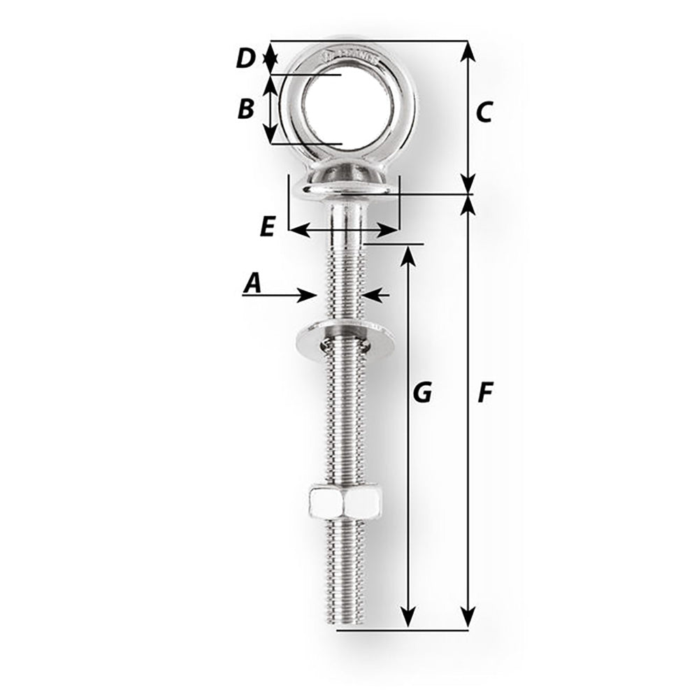 Wichard Eye Bolt - Diameter 15/32" - Length 1-9/16"