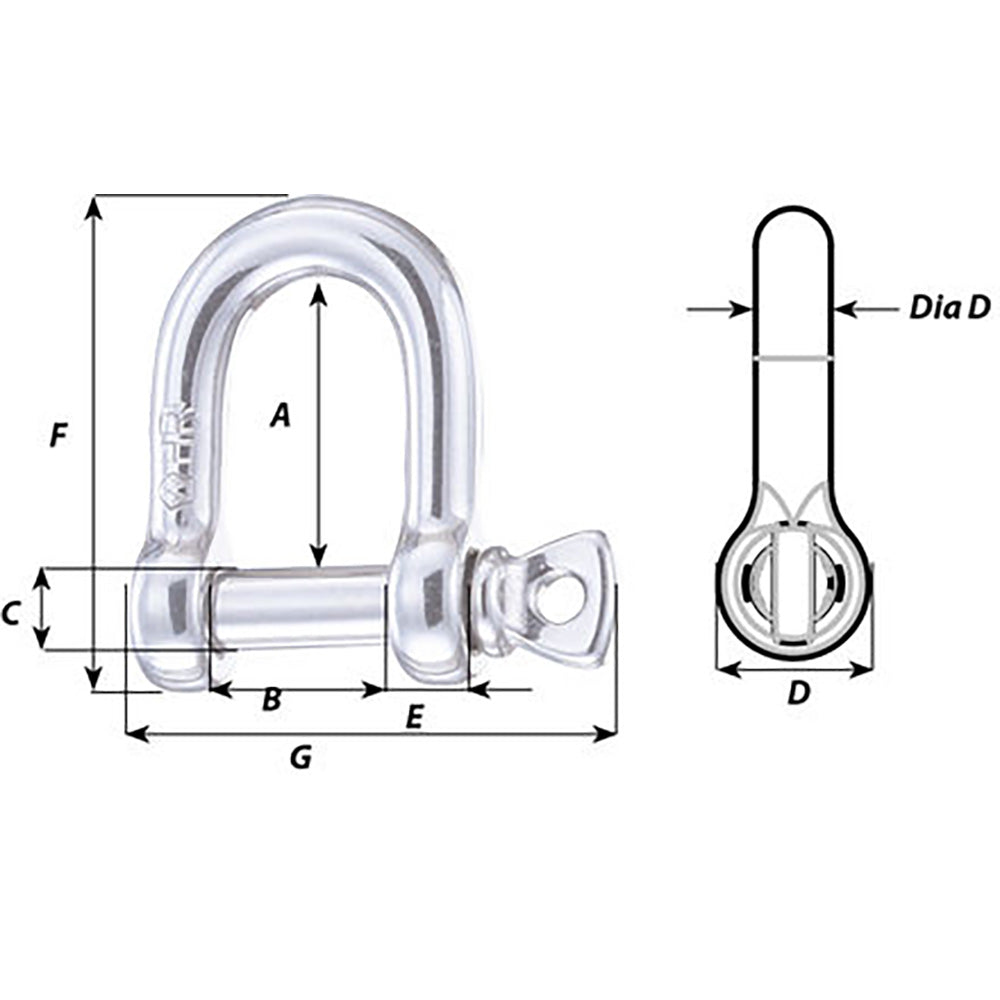 Wichard HR D Shackle - 20mm Diameter - 25/32"